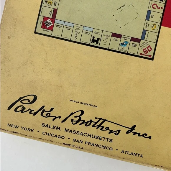 Vintage Monopoly Board Game 1935, 1945 Ephemera Collectible Paper Art Crafts